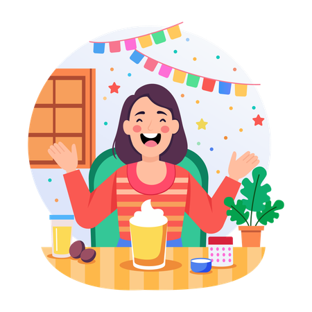 Mädchen lachen  Illustration