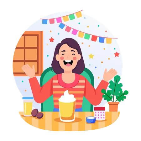 Mädchen lachen  Illustration