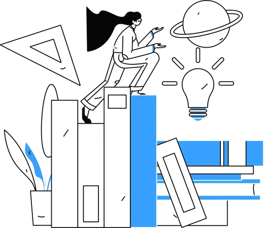 Mädchen lernt Mathe  Illustration