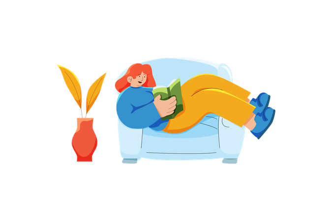 Mädchen lernt von zu Hause aus  Illustration