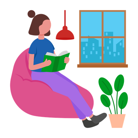 Mädchen beim Lernen zu Hause  Illustration