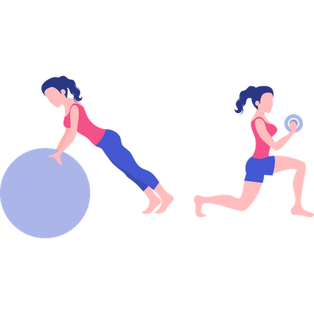 Mädchen beim Sport  Illustration