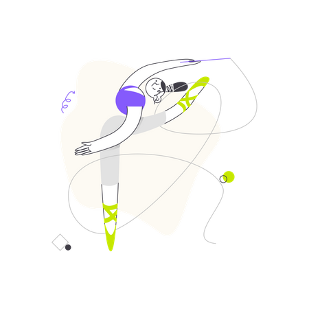 Mädchen macht Gymnastik  Illustration