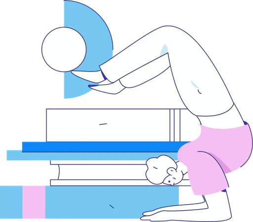 Mädchen macht Handstand  Illustration