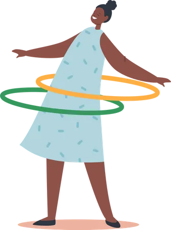 Mädchen macht Hula-Hoop  Illustration