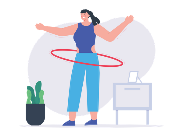 Mädchen macht Hula-Hoop  Illustration