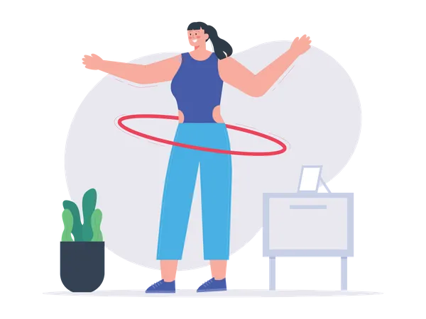 Mädchen macht Hula-Hoop  Illustration