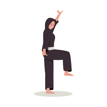 Mädchen beim Karate  Illustration