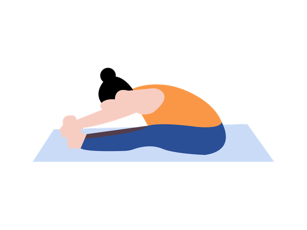 Mädchen macht Kind-Yoga-Pose  Illustration