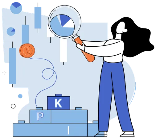 Mädchen macht KPI-Forschung  Illustration