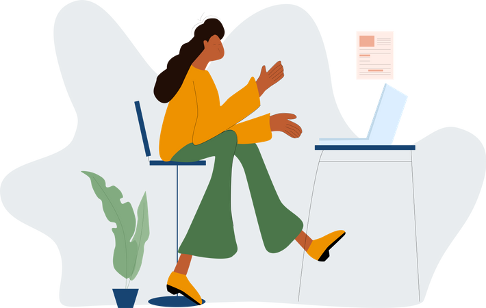 Mädchen macht Lebenslauf  Illustration