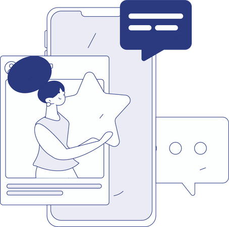 Mädchen macht Social-Media-Kommunikation  Illustration