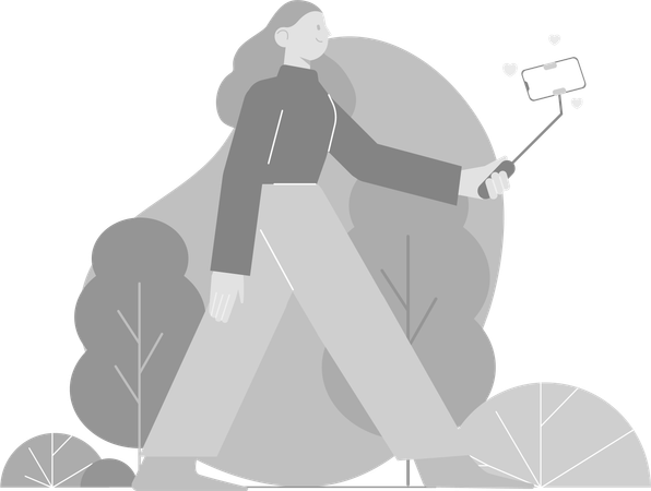 Mädchen macht Social Media Vlogging  Illustration