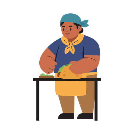 Mädchen macht Taco  Illustration