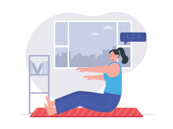 Mädchen beim Workout  Illustration