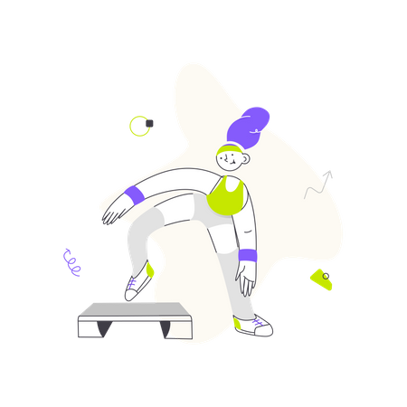 Mädchen macht Übung  Illustration