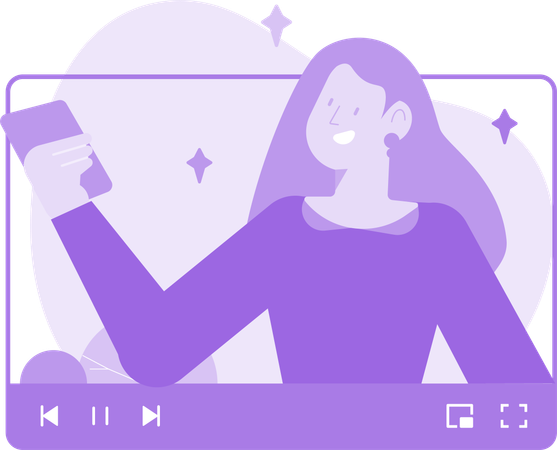 Mädchen macht Video-Streaming  Illustration