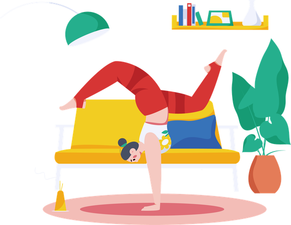 Mädchen macht Yoga  Illustration