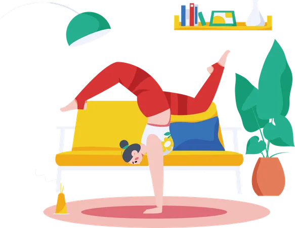 Mädchen macht Yoga  Illustration