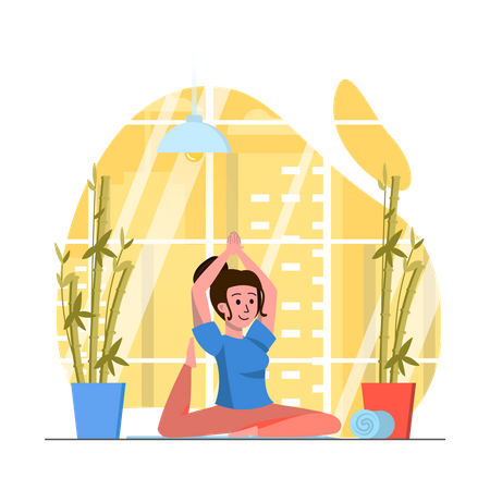 Mädchen macht Yoga  Illustration