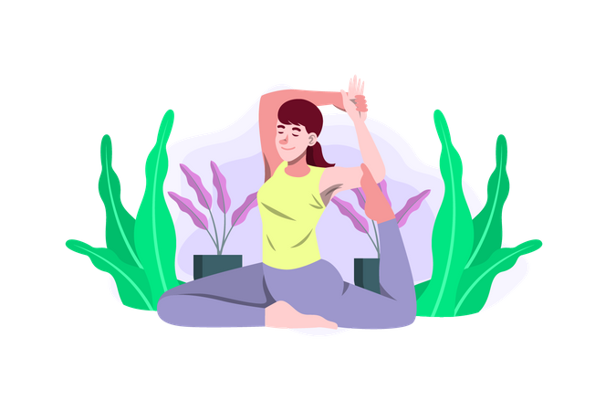 Mädchen macht Yoga  Illustration