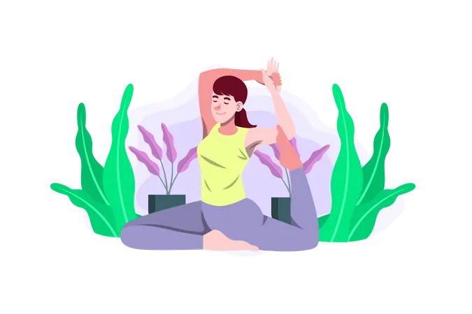 Mädchen macht Yoga  Illustration