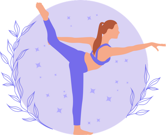 Mädchen macht Yoga  Illustration