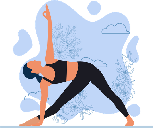 Mädchen macht Yoga  Illustration