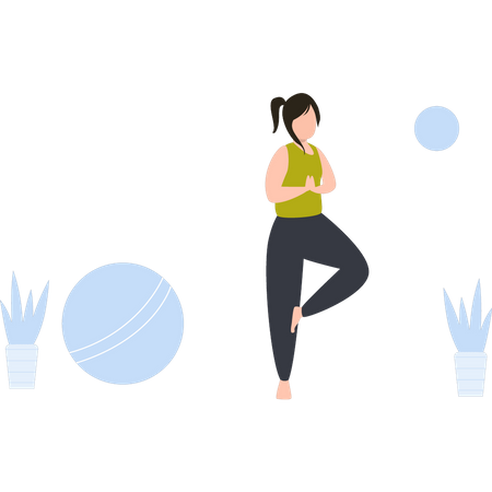 Mädchen macht Yoga  Illustration