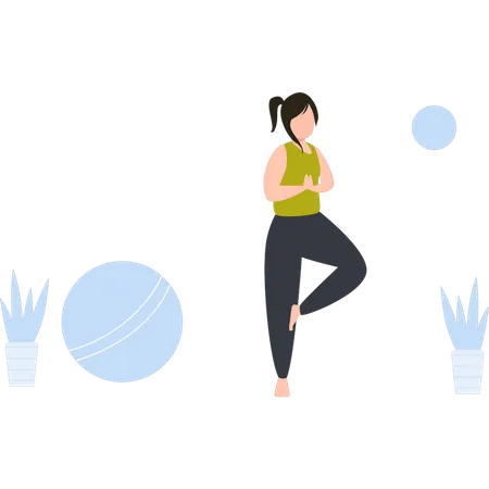 Mädchen macht Yoga  Illustration