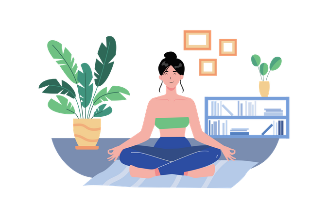 Mädchen macht Yoga  Illustration