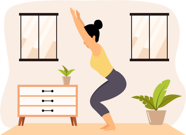 Mädchen macht Yoga  Illustration