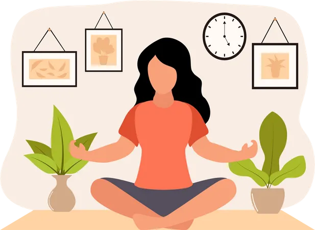 Mädchen macht Yoga  Illustration