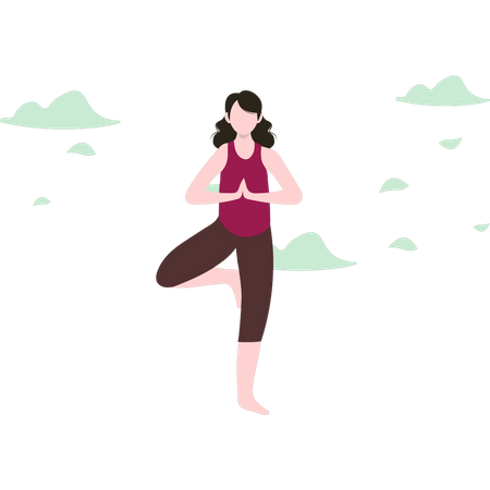 Mädchen macht Yoga  Illustration