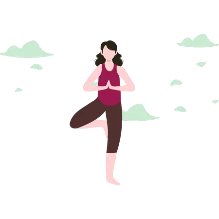 Mädchen macht Yoga  Illustration