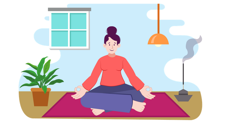 Mädchen macht Yoga  Illustration