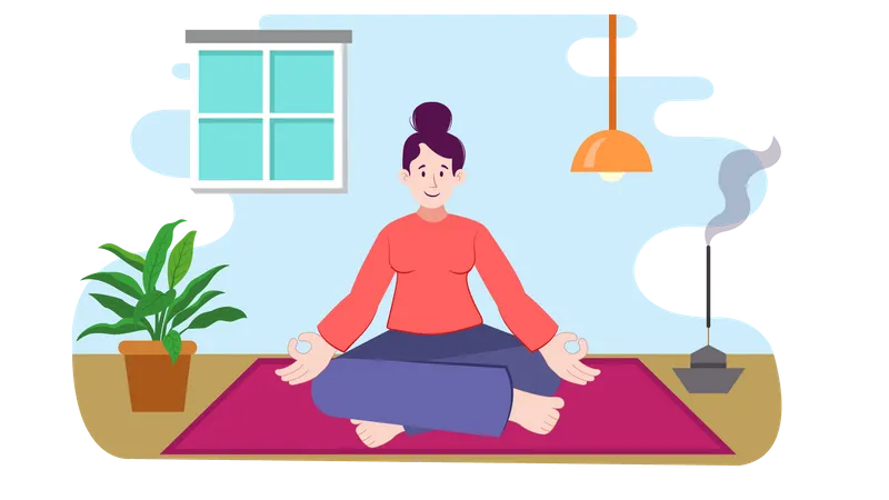 Mädchen macht Yoga  Illustration