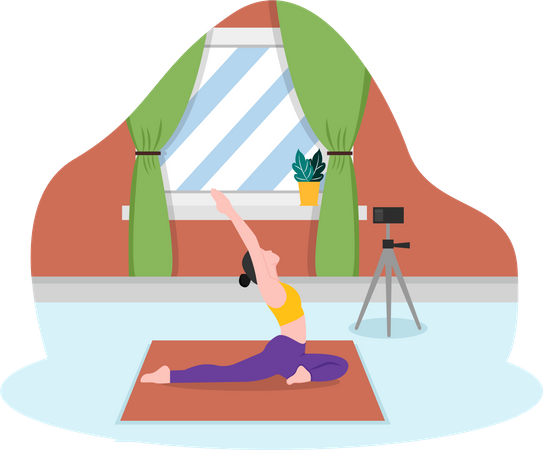 Mädchen macht Yoga  Illustration