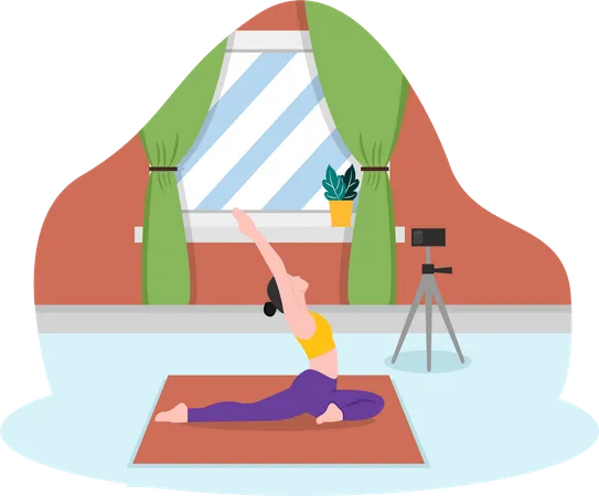 Mädchen macht Yoga  Illustration