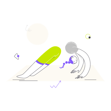 Mädchen macht Yoga  Illustration