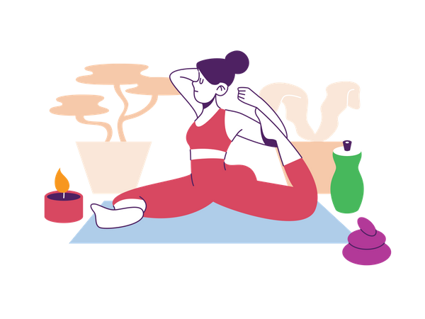 Mädchen macht Yoga  Illustration