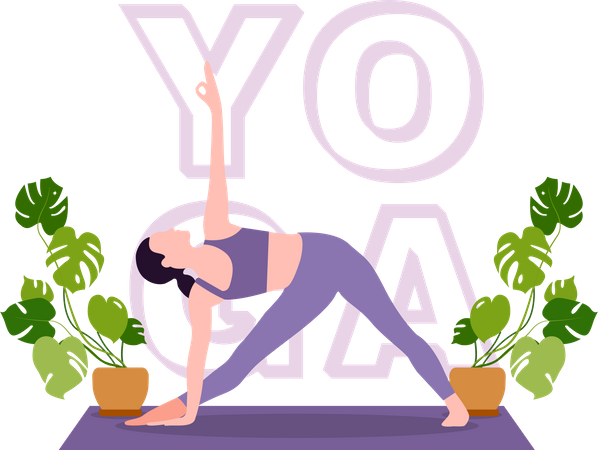 Mädchen macht Yoga  Illustration