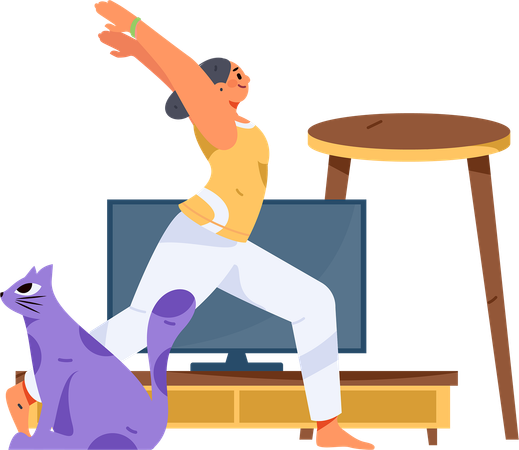 Mädchen macht Yoga-Pose  Illustration