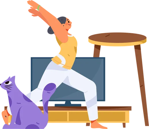 Mädchen macht Yoga-Pose  Illustration