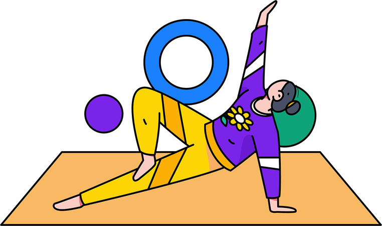 Mädchen macht Yoga-Pose  Illustration