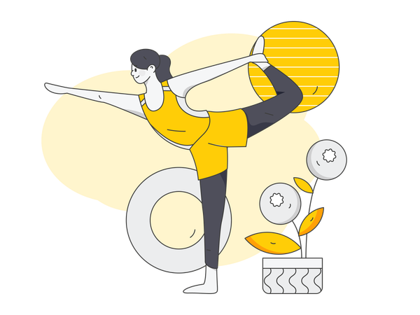 Mädchen beim Yoga-Training  Illustration