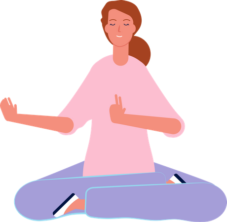 Mädchen macht Yoga-Übungen  Illustration