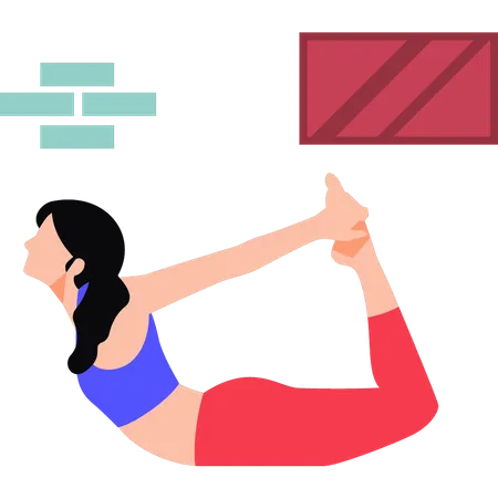 Mädchen macht Yoga-Übungen  Illustration