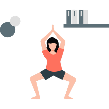 Mädchen macht Yoga zur Aufrechterhaltung des Hormonhaushalts  Illustration