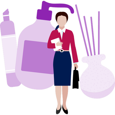 Mädchen mag Make-up-Produkt  Illustration
